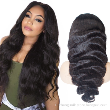 Wholesale Vendors 13x4 Body Wave Glueless Swiss Lace Frontal Wigs Brazilian Virgin Hair Cuticle Aligned Body Wave Lace Front Wig
